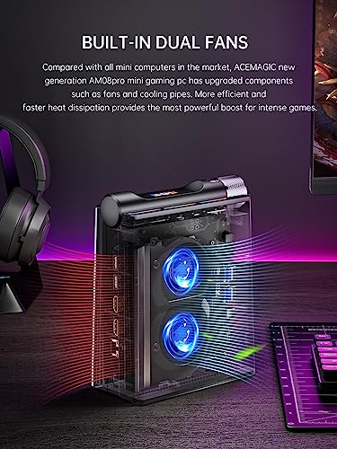ACEMAGICIAN AMR5 Mini Gaming PC, AMD Ryzen 7 5700U, 32GB DDR4, 512GB SSD E65645