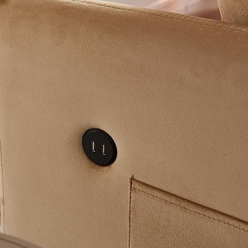 Convertible Sleeper Sofa Chair 3-in-1 Pull-Out Bed, Velvet Loveseat N7218