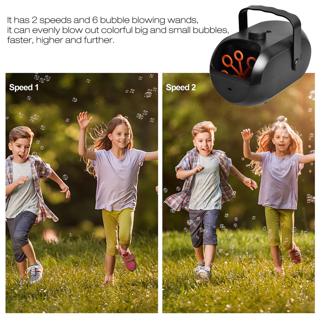 Portable Rechargeable Bubble Machine for Toddlers Parties Outdoor Indoor F2383