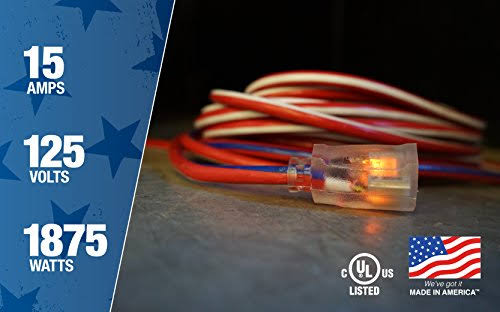 Southwire 50-Foot 12/3 Contractor Grade Extension Cord with Lighted End O270492