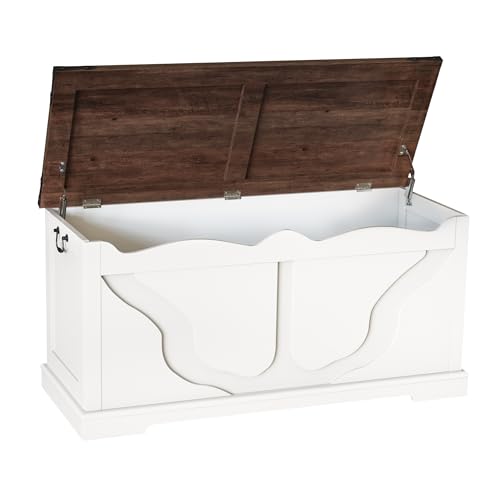 Maupvit Storage Chest with 2 Safety Hinges, White V554