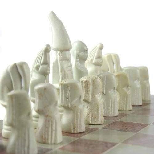 Smolart Hand Carved Soapstone Maasai Chess Set 14x22 Board Q904
