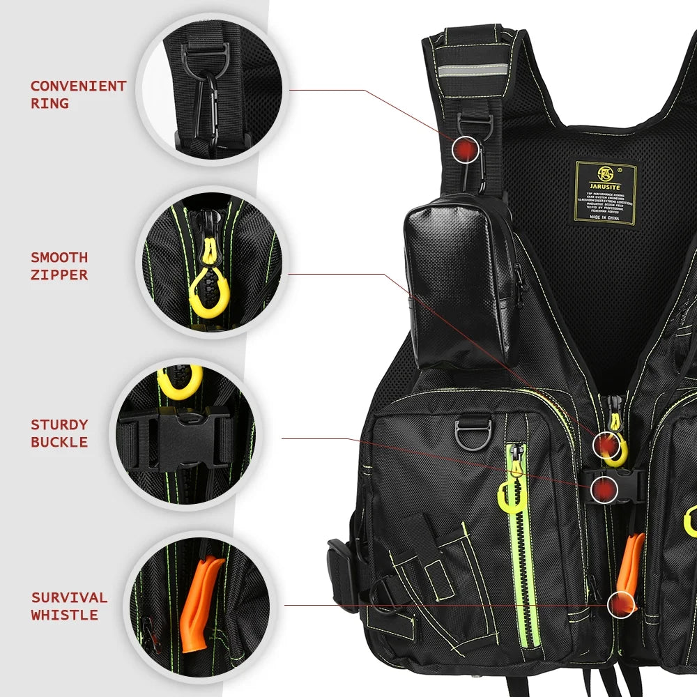 JARUSITE Fishing Floatation Vest Adults Waistcoat Z319