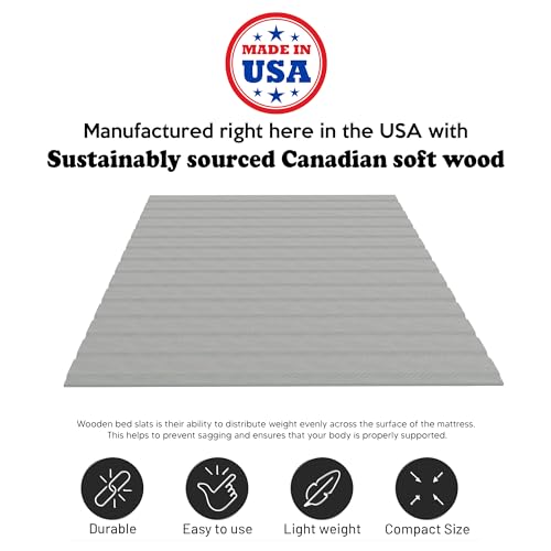 Twin XL Grey 0.75-Inch Heavy Duty Wooden Bunkie Board with Cover V119228