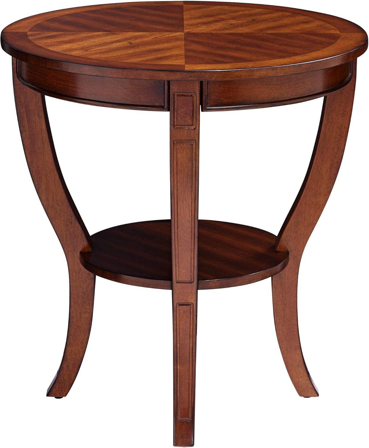 Patterson II Farmhouse Rustic Cherry Wood Round Accent Side End Table 26" Wide D278346