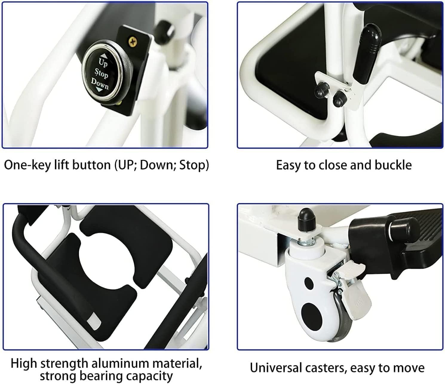 Electric Patient Lift Transfer Chair with 180° Split Seat and Bedpan N404