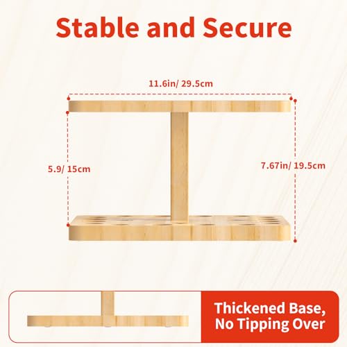V16 Wooden Vertical Fishing Rod Storage Rack Q9454