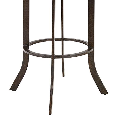 Armen Living Edy Faux Leather Swivel Barstool, 26" Counter Height, Brown F61823