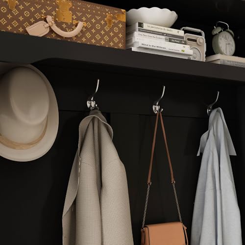 MOUMON Entryway Coat Rack with Storage Bench and Shoe Rack, Grey D182839
