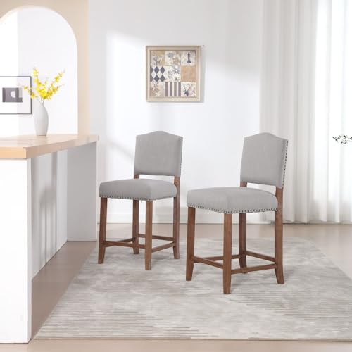Faux Leather Counter Height Bar Stools Set of 4 White with Backs Z58860