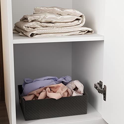 FAMAPY 2 Door Wardrobe Closet with Hanging Rod, White S203963