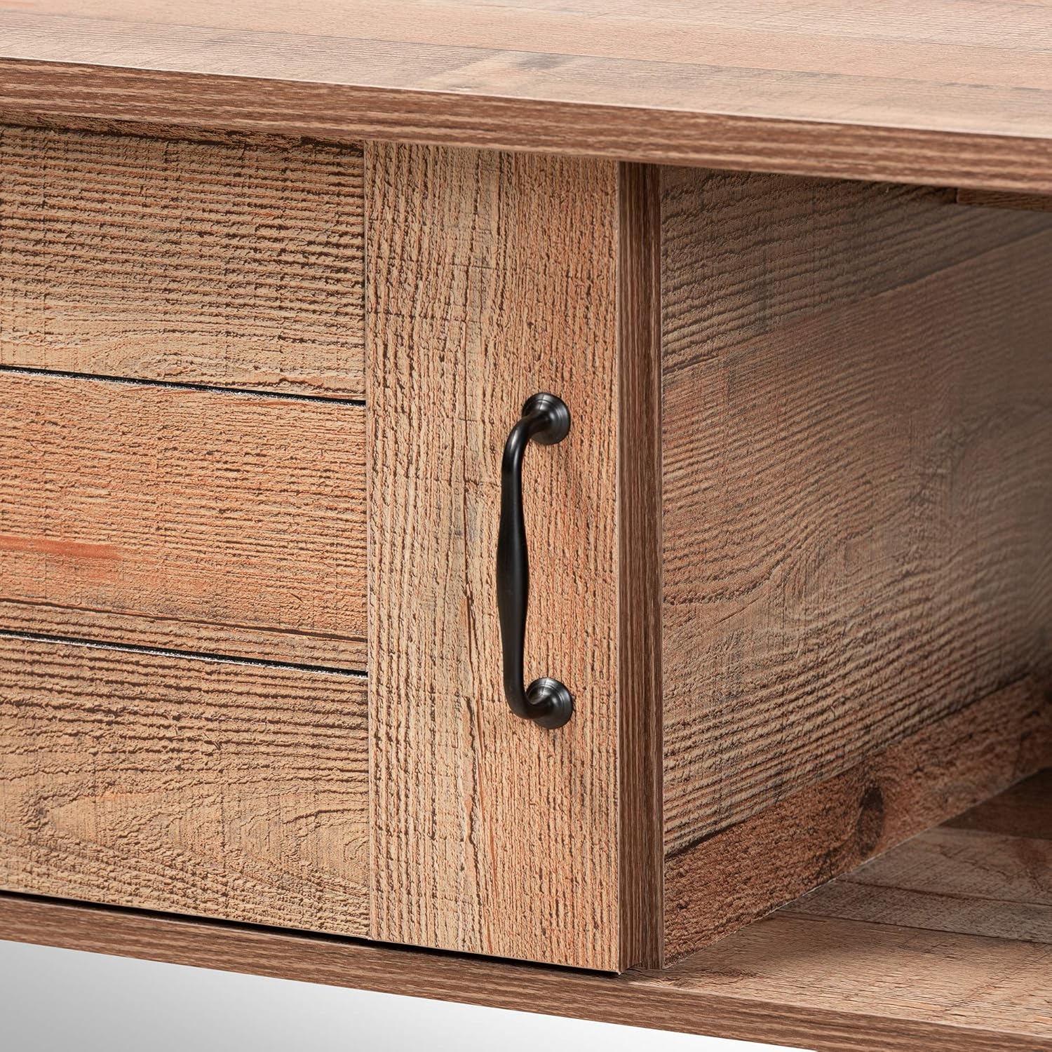 Baxton Studio Vaughan Coffee Table, Oak Brown/Black P22114
