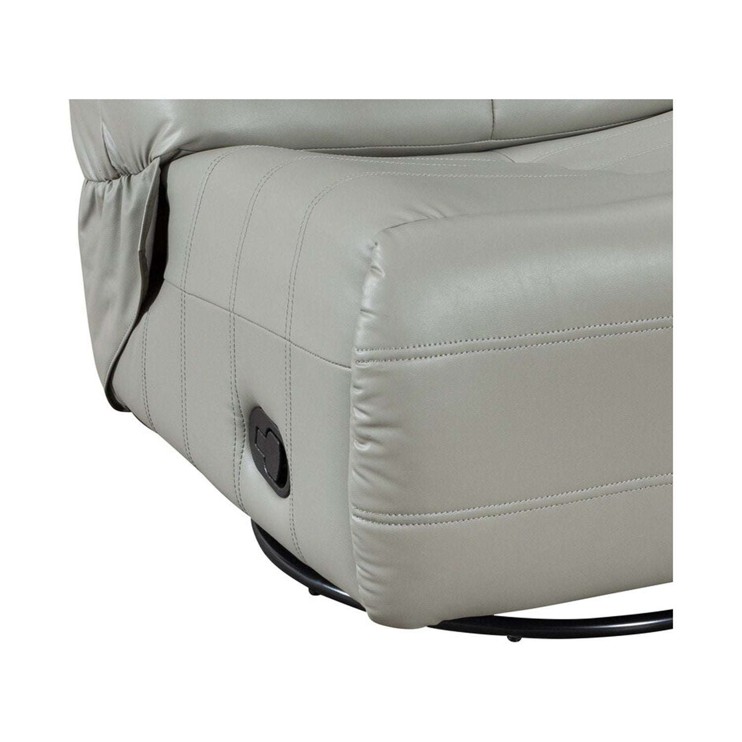 Georgena Green-Gray Faux Leather Swivel Glider Recliner O45496