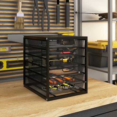 Natwind Mesh Desk Organizer with 4 Tier Sliding Drawers, Black T3555