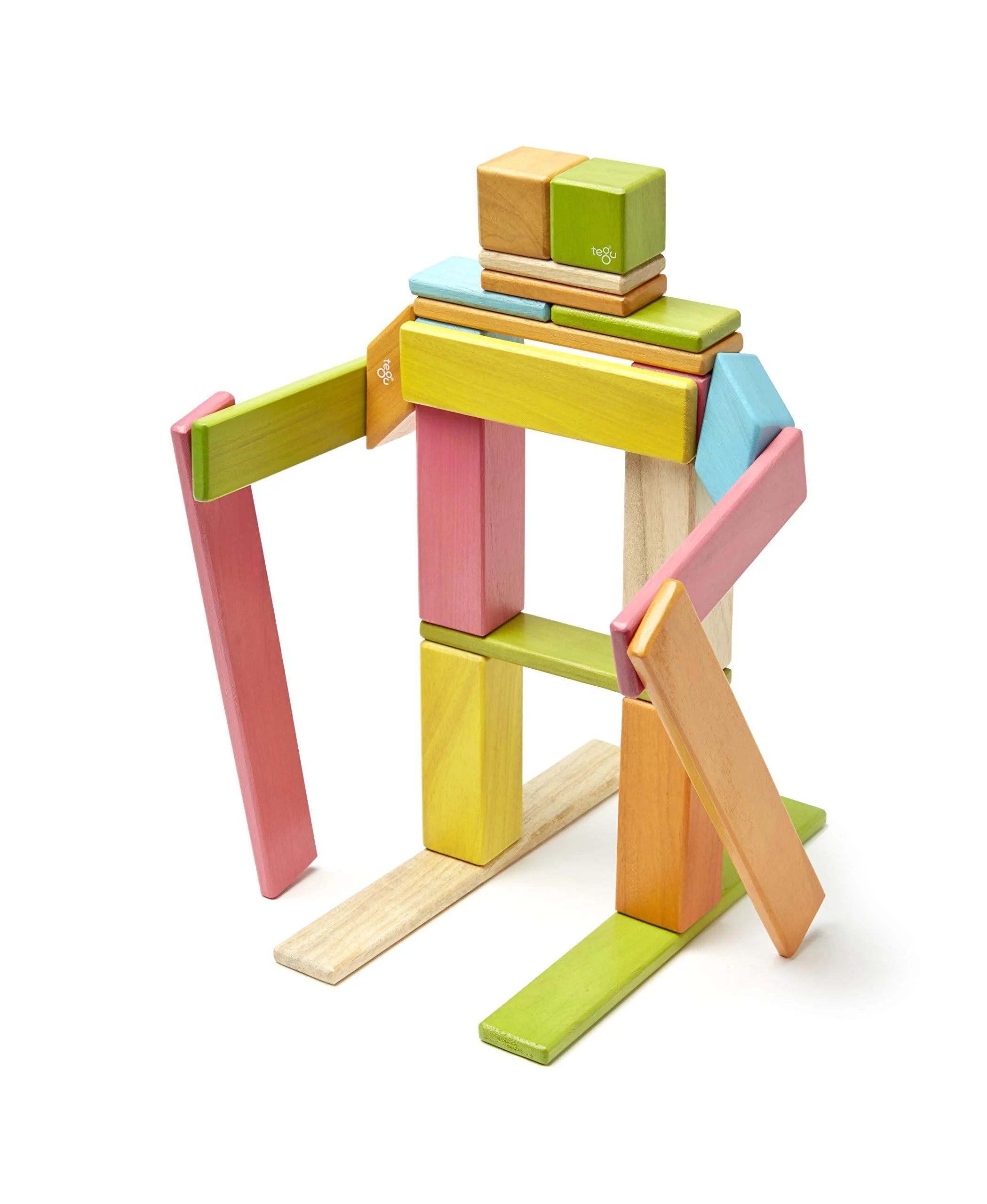 Tegu Magnetic Wooden Block Set, 24 Piece, Tints J9033
