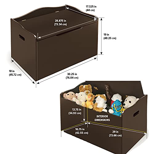 Badger Basket Kid's Wooden Toy Box and Storage Bench Seat - Gray L511502