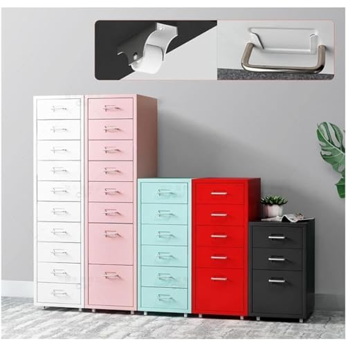 Metal Mobile File Cabinet with Lock Casters for Home Office O369561