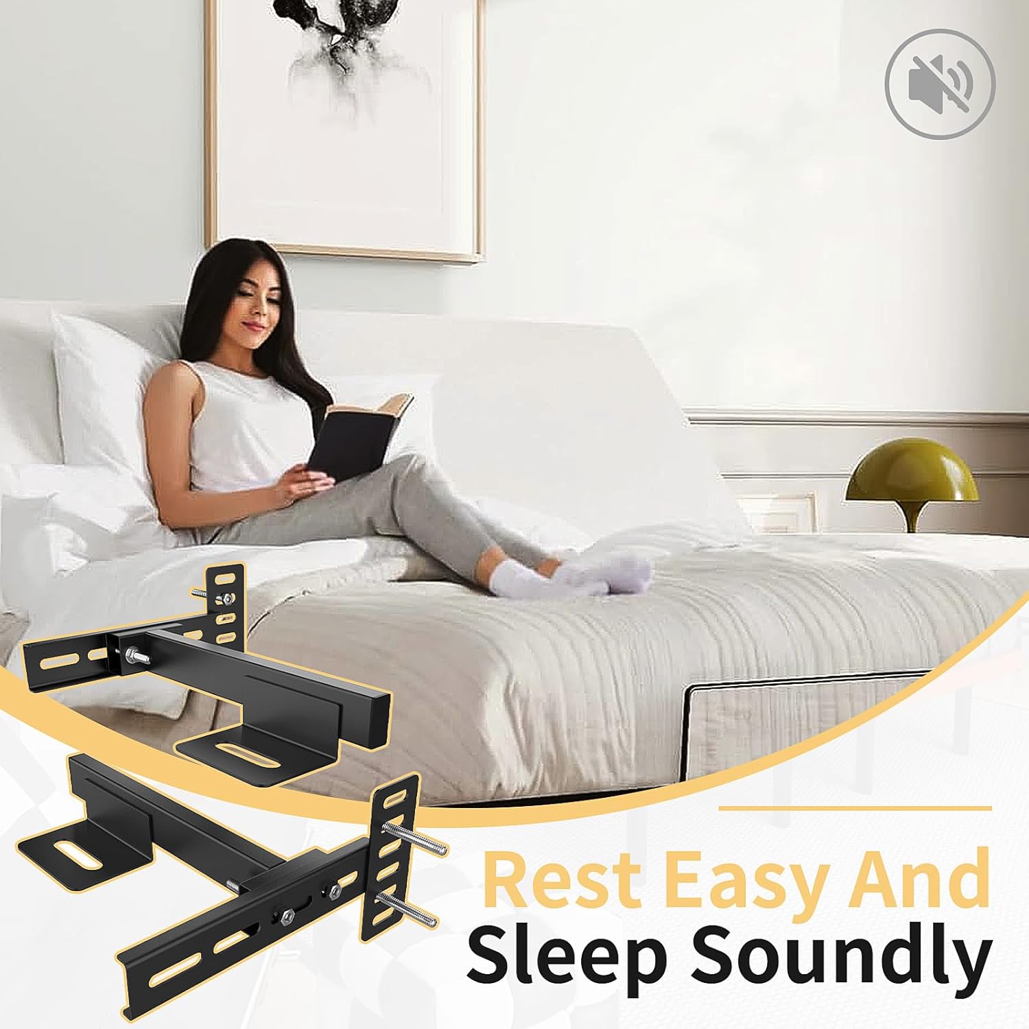 Headboard Kit for Adjustable Bed with Brackets, Black O854894