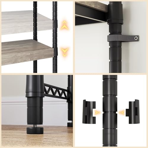 IDEALHOUSE Over Washer Dryer Storage Shelf, Heavy Duty Adjustable Wood, 28" K391828