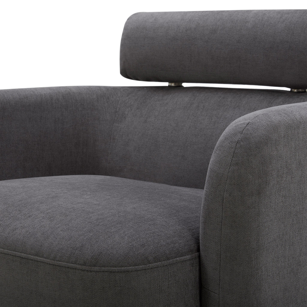 CHITA Modern Swivel Accent Barrel Chair with Adjustable Backrest, Dark Gray W197