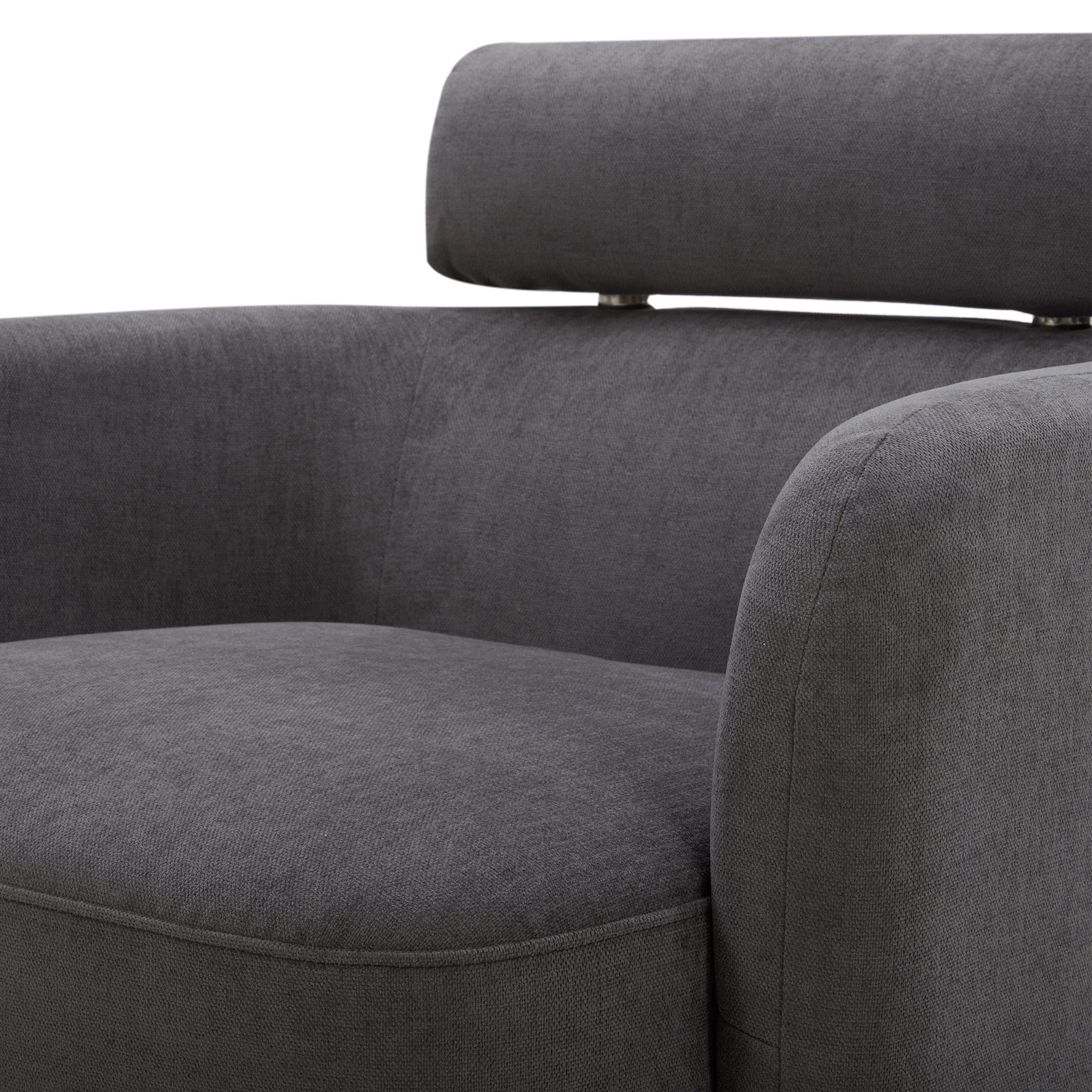 CHITA Modern Swivel Accent Barrel Chair with Adjustable Backrest, Dark Gray W197