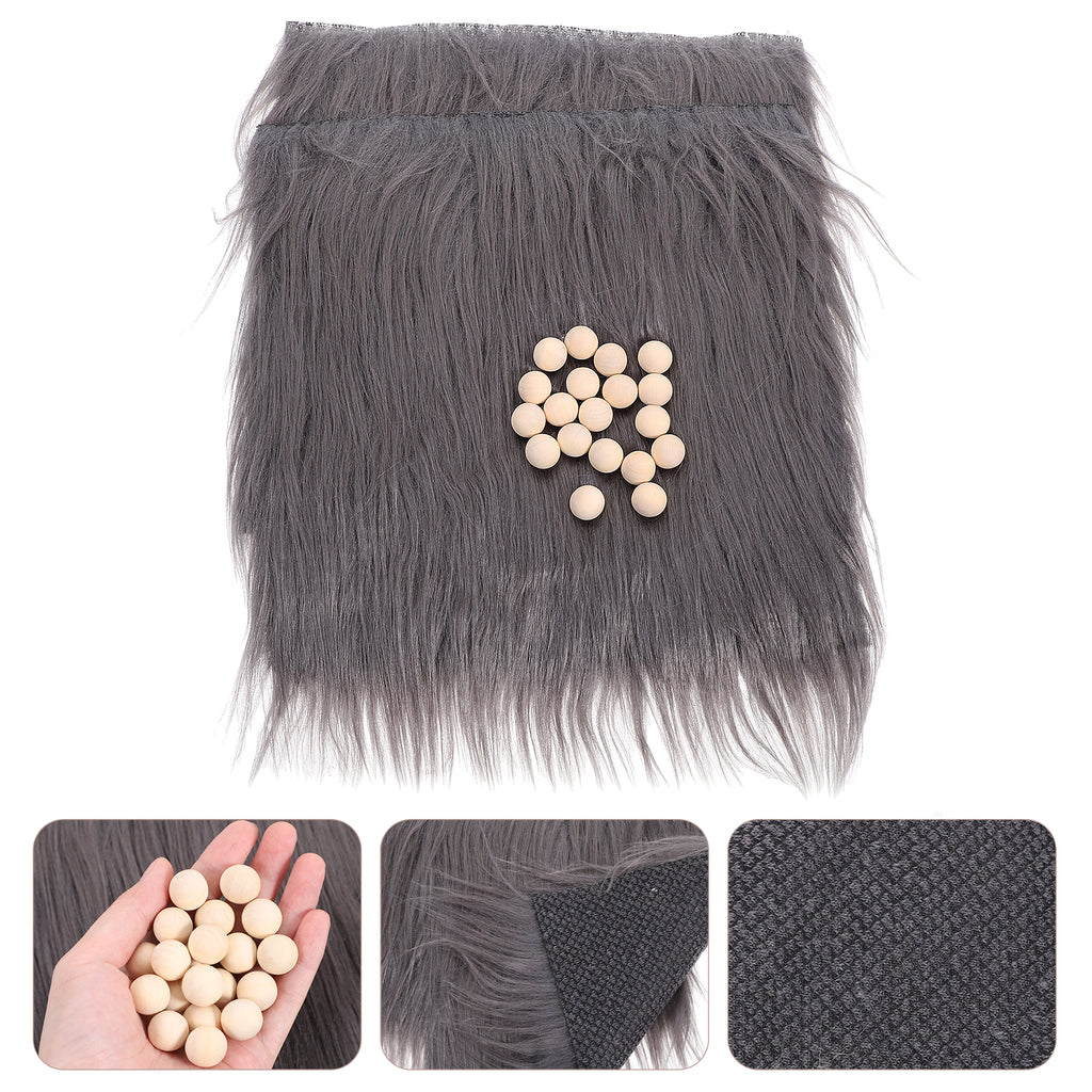 2 Sets DIY Gnome Doll Making Supplies with Faux Fur Fabric & Wooden Balls Q602936