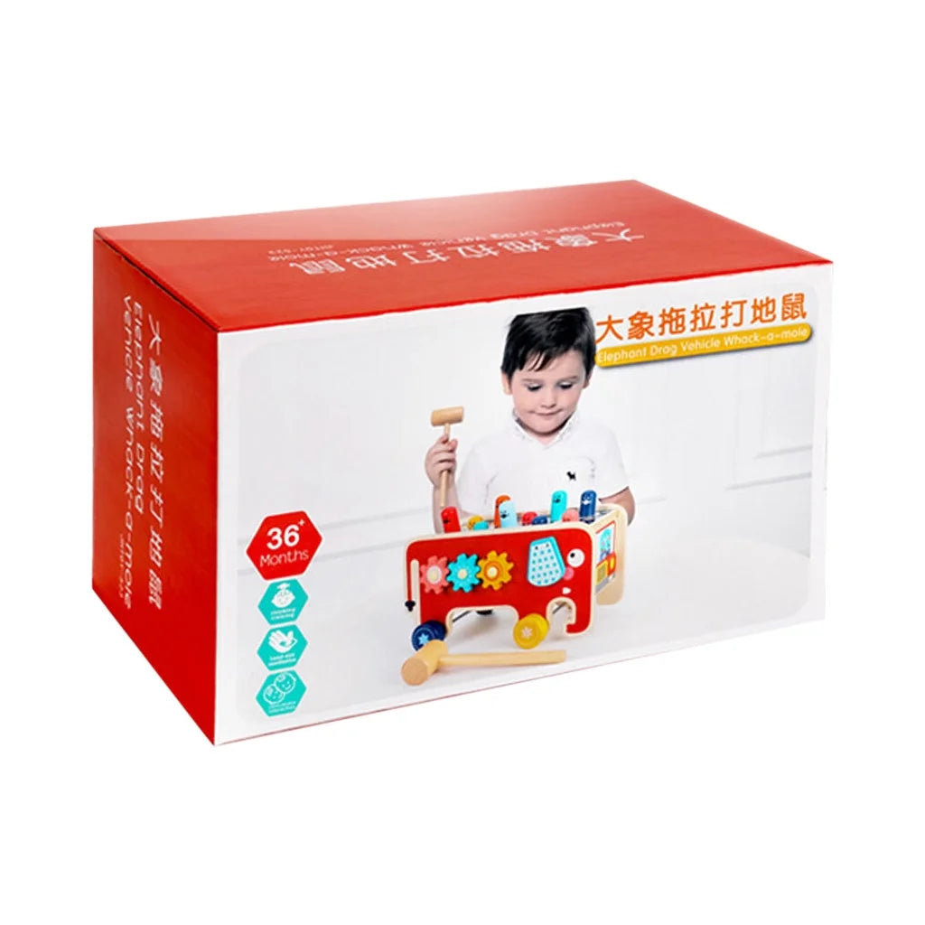 Wepro Colourful Wooden Whack-A-Mole Game Early Educational Toys Kids Two Hammers A98694