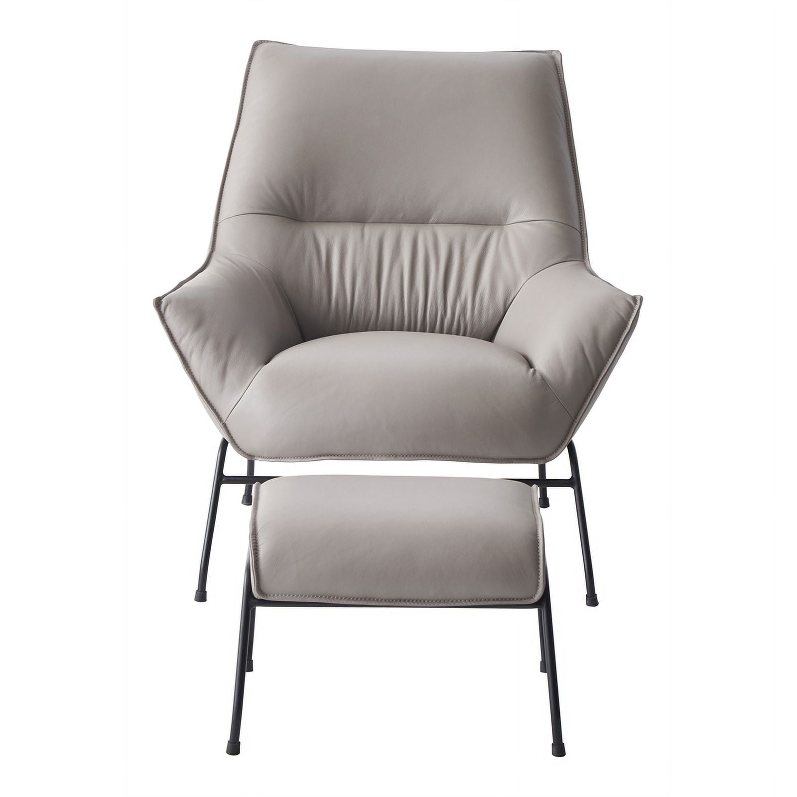 ACME Furniture Jabel Upholstered Leather Accent Chair and Ottoman K9499