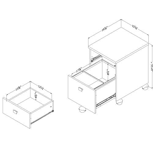South Shore 2-Drawer Mobile File Cabinet on Casters, Pure White G847704