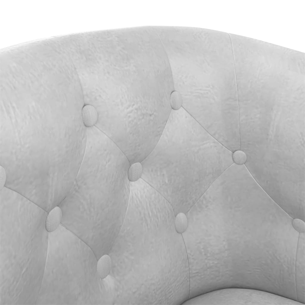 Silver Faux Leather Tub Chair with Footstool X9821