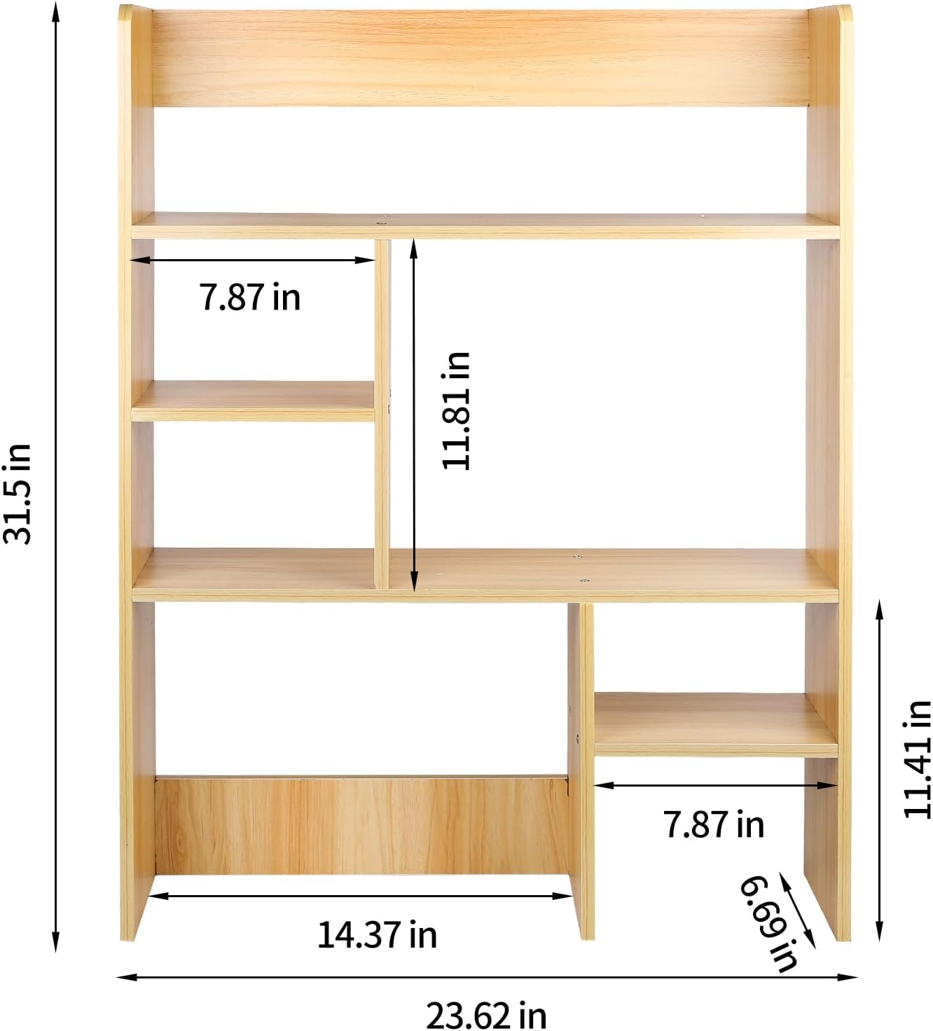 Desktop Shelf, Multilevel Bookshelf for Home Office I36024