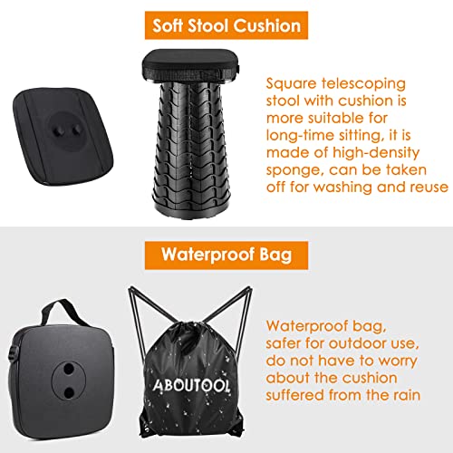 Folding Camping Stool with Elastic Seat Cushion, Adjustable Nylon Bag, Green A516162