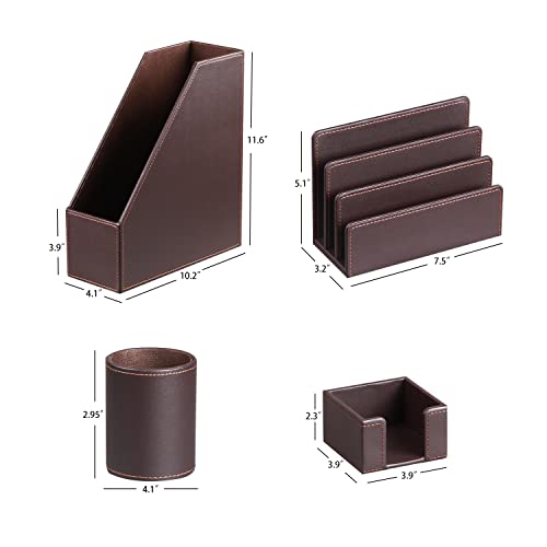 Desk Organizer Set 4 PCS, Pencil Cup, Magazine Holder, Mail Sorter, Sticky Note Holder M322