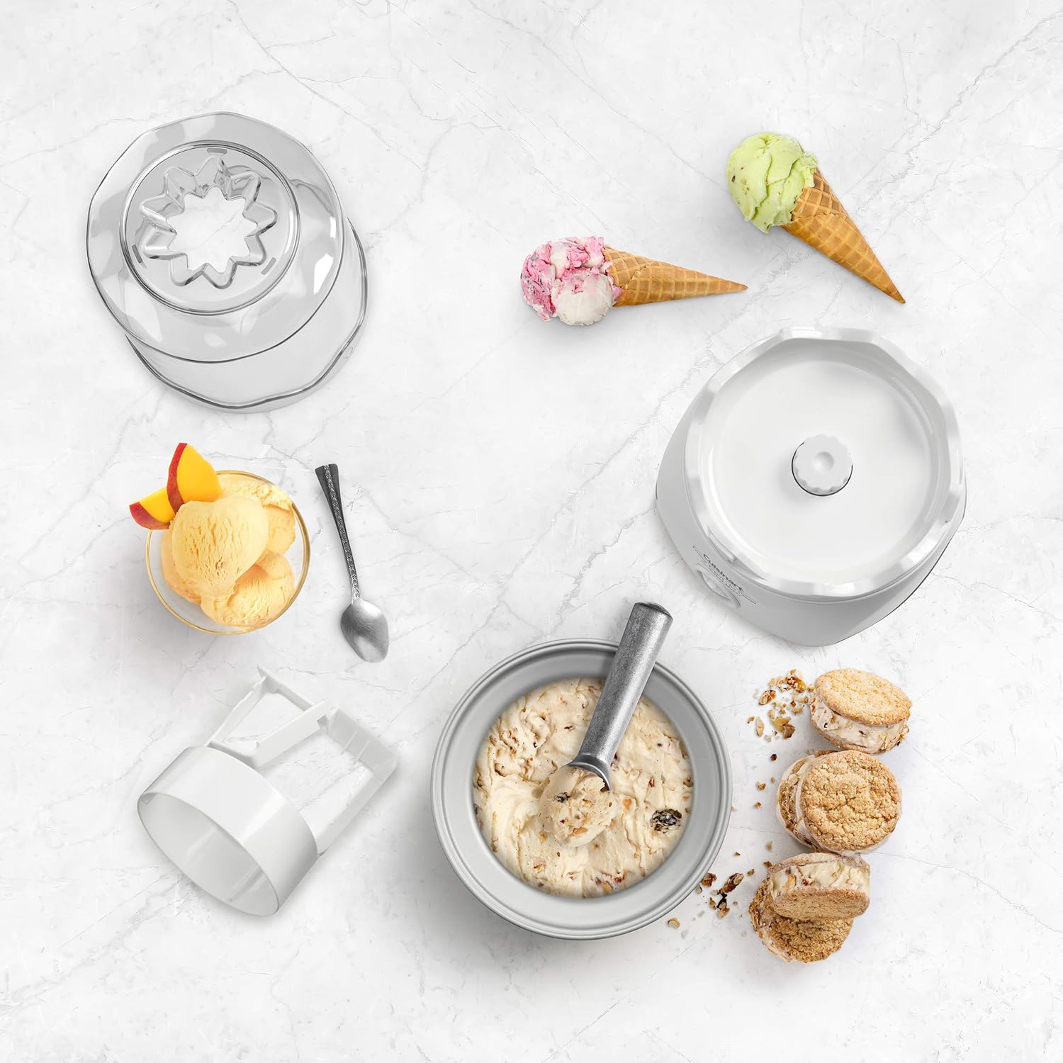 Cuisinart ICE-20P1 Automatic 1.5-Quart Ice Cream Maker, White B685