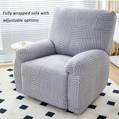 Recliner Slipcovers Stretch Printed Sofa Cover for Rocking Recliner, PinkA, 4-Piece Set I543