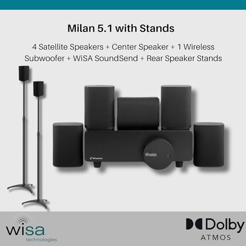 Platin Milan 5.1 Surround Sound Speaker System with WiSA SoundSend Transmitter S77458