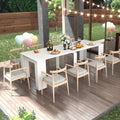118" Wooden Expandable Dining Table for 8-12 Person, Multifunctional Extendable Console Desk, Large Rectangle Office Conference Meeting&Table, White