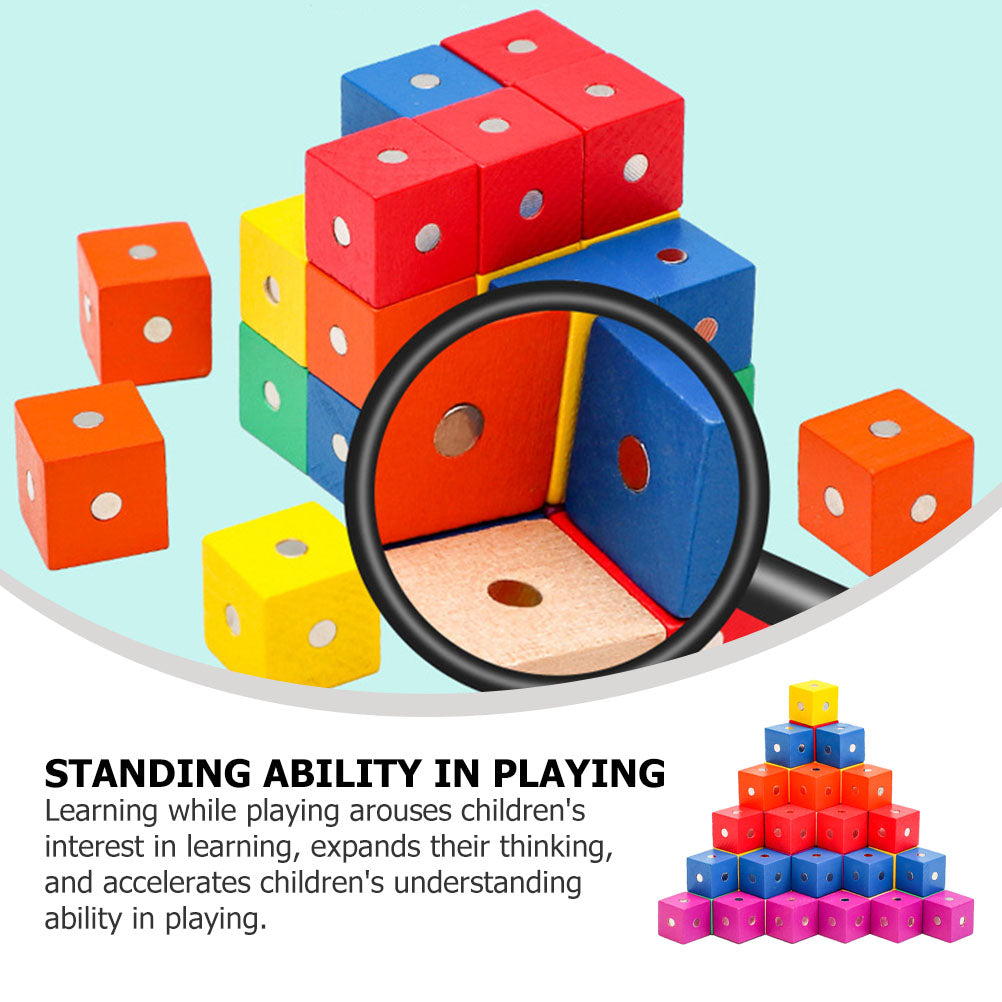 Magnet Cubes Building Blocks 90 Pcs Wooden Puzzle E302