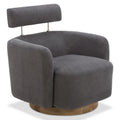 CHITA Modern Swivel Accent Barrel Chairs with Adjustable Backrest, Living Room Foam Armchairs, Fabric & Wood, Dark Gray