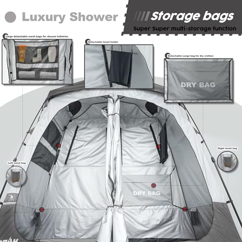 Camping Shower Tent Deluxe Changing Room Privacy Shelter with Floor Drain F387