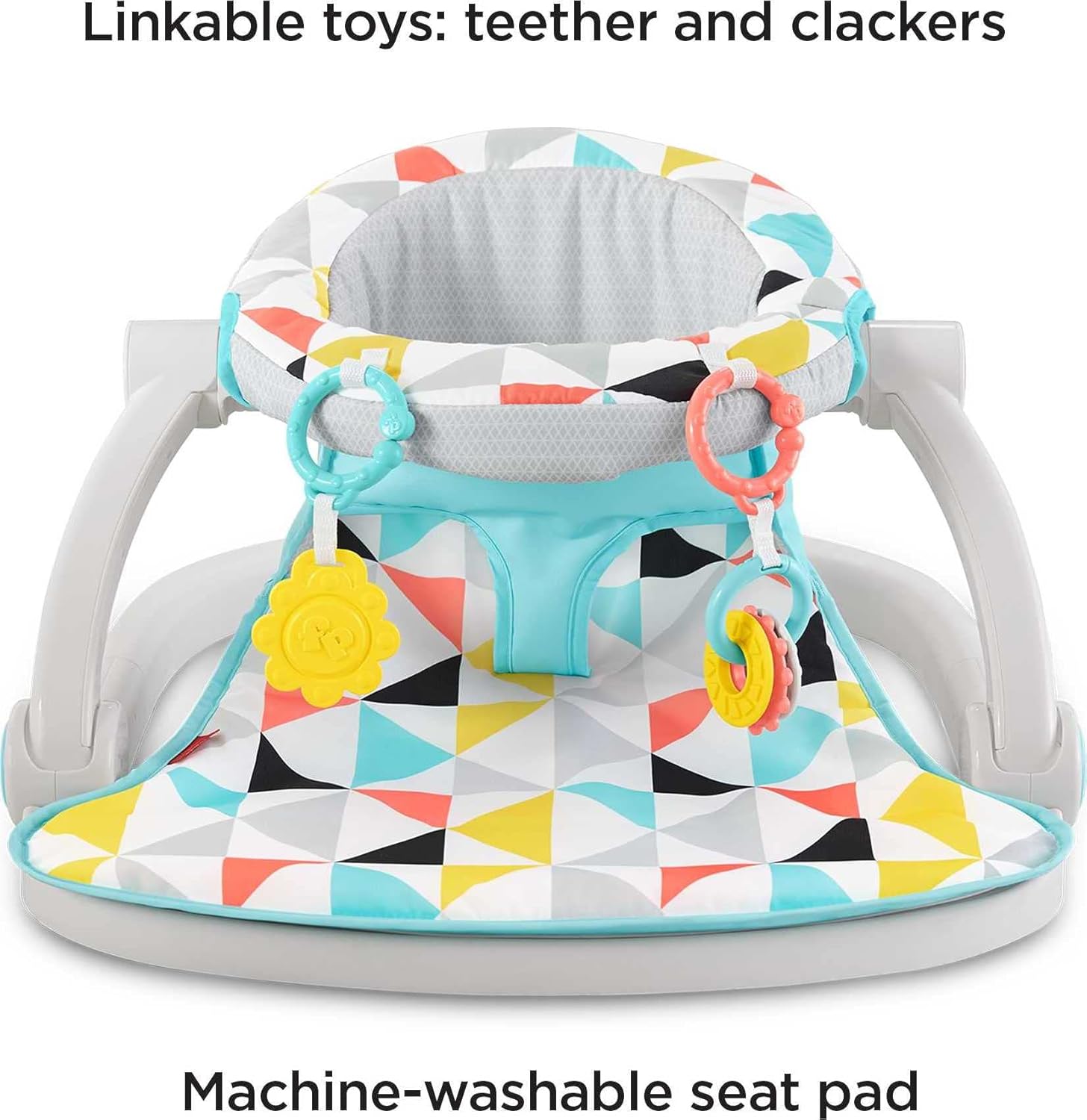 Fisher-Price Portable Baby Chair Sit-Me-Up Floor Seat with Developmental Toys, Windmill Q471631