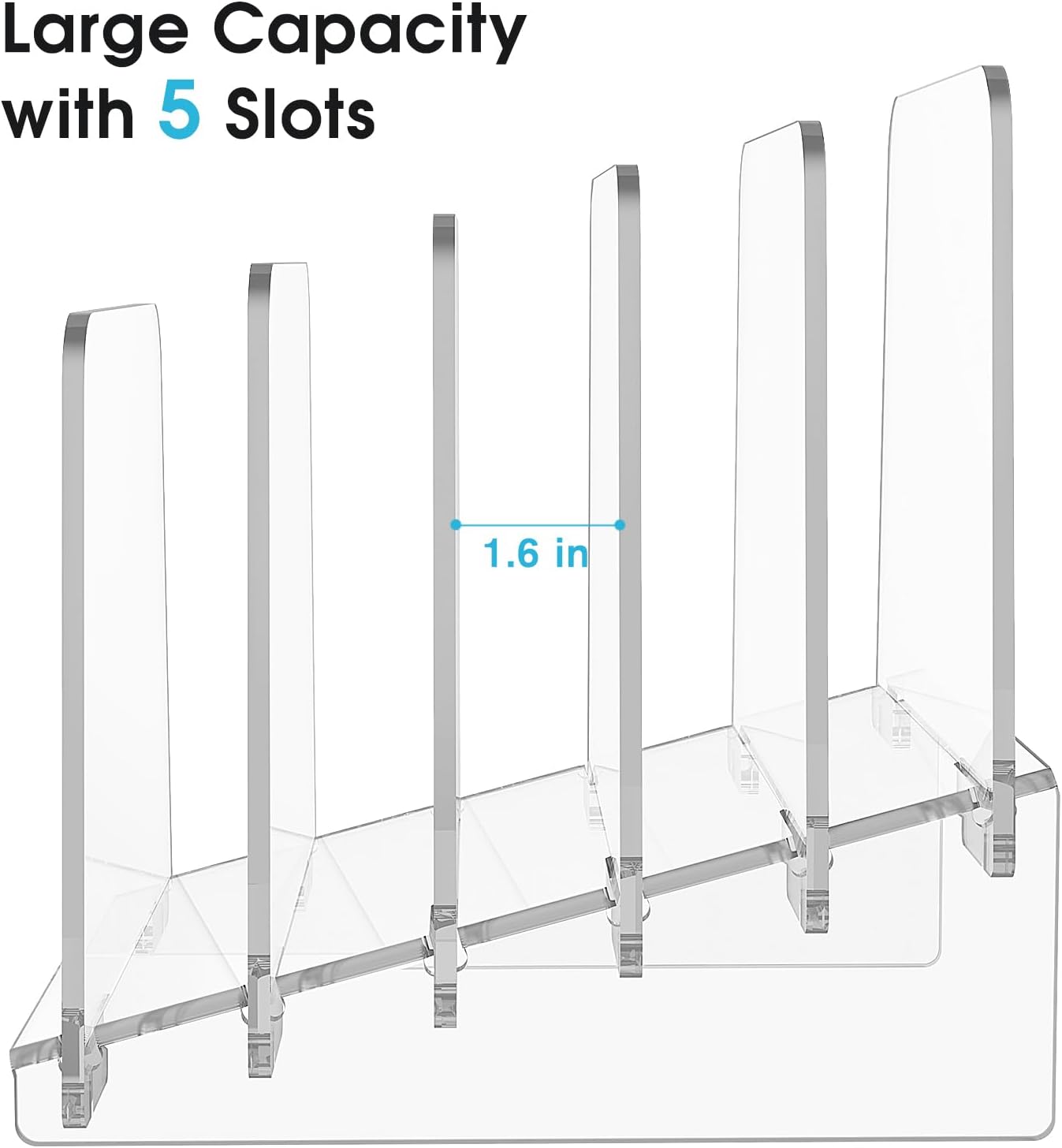 MaxGear 5-Section Acrylic Desk File Organizer, Clear J49880