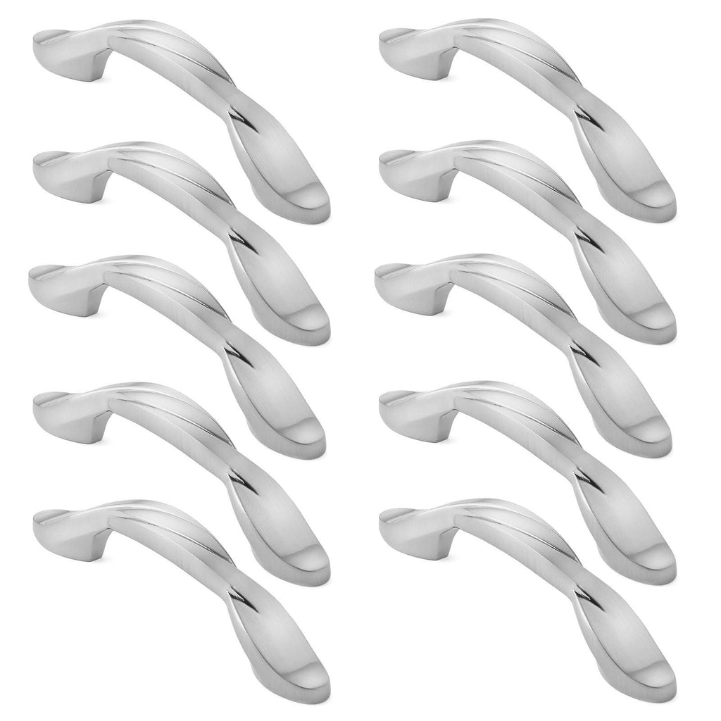 Cauldham 25 Pack Solid Braided Kitchen Cabinet Pulls Handles Satin Nickel K296977