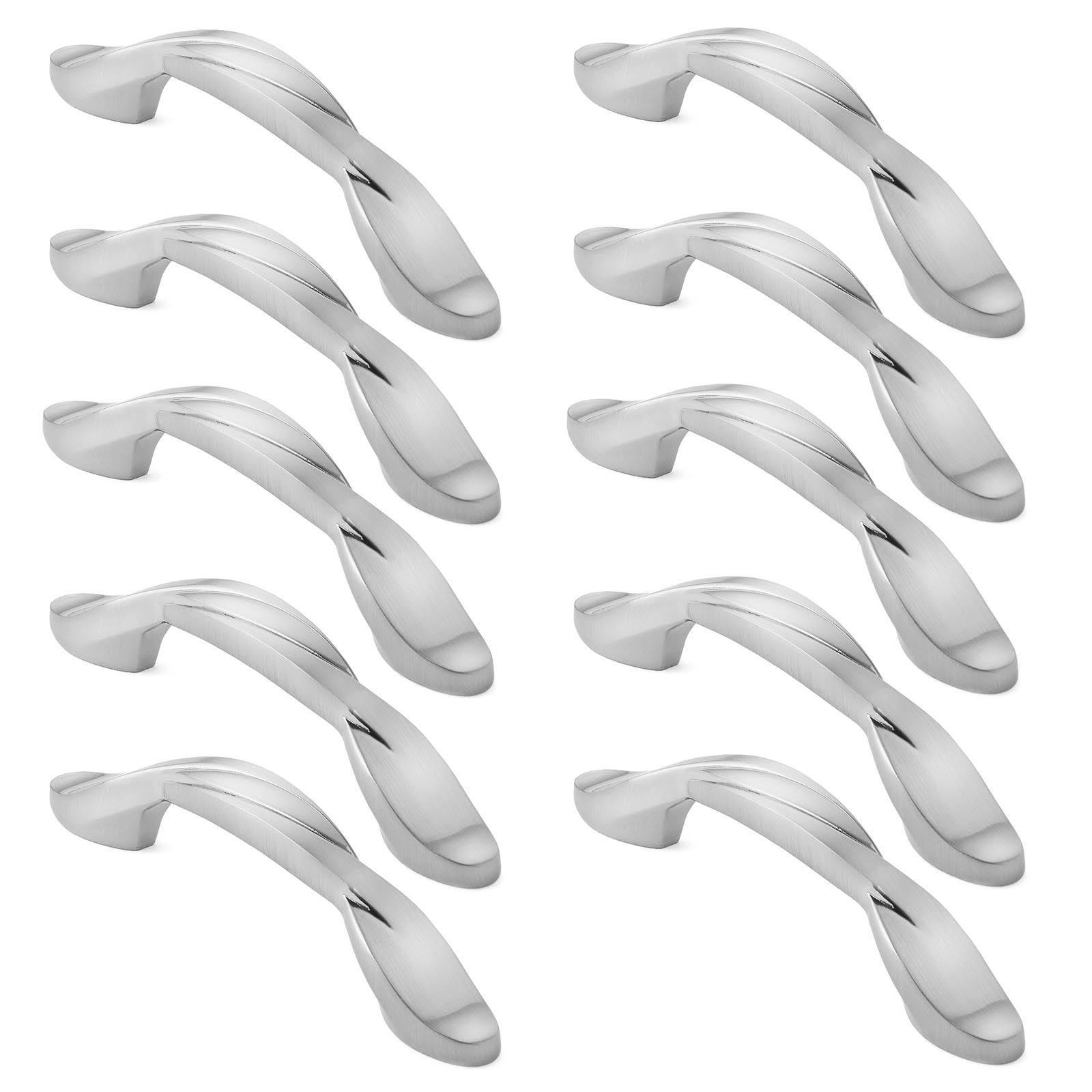Cauldham 25 Pack Solid Braided Kitchen Cabinet Pulls Handles Satin Nickel K296977