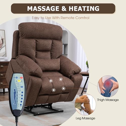 Power Lift Recliner Chair for Big Men with Heat and Massage T53963