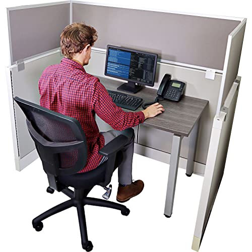 Acoustical Cubicle Privacy Screen Extender Desk Panel & Office Divider, Add Separation & Block Noise, 18" X 42", Overcast