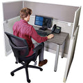 Acoustical Cubicle Privacy Screen Extender Desk Panel & Office Divider, Add Separation & Block Noise, 18" X 42", Overcast