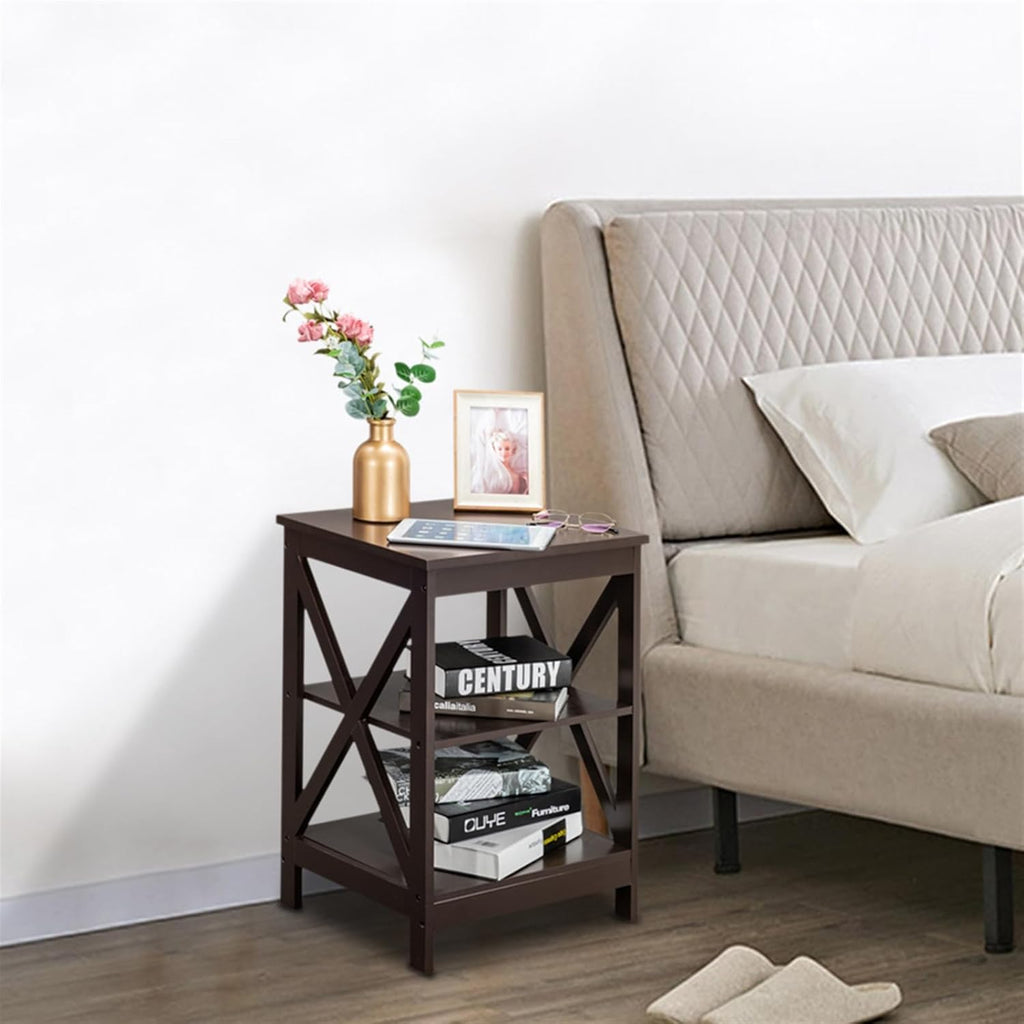 Sofa Side Table, Small Mobile Corner Table with Wheels G96028