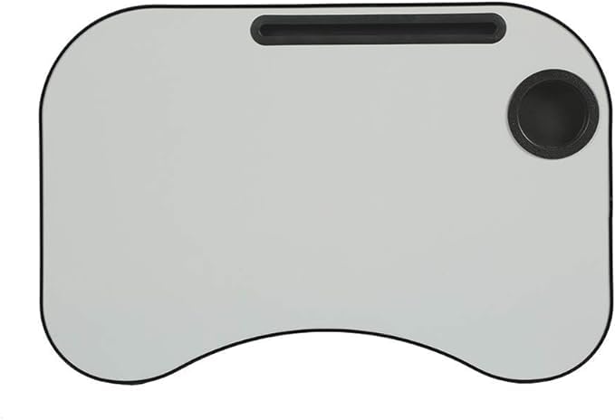 Foldable Laptop Table with Cup Holder & Tablet Slot, Gray J3294