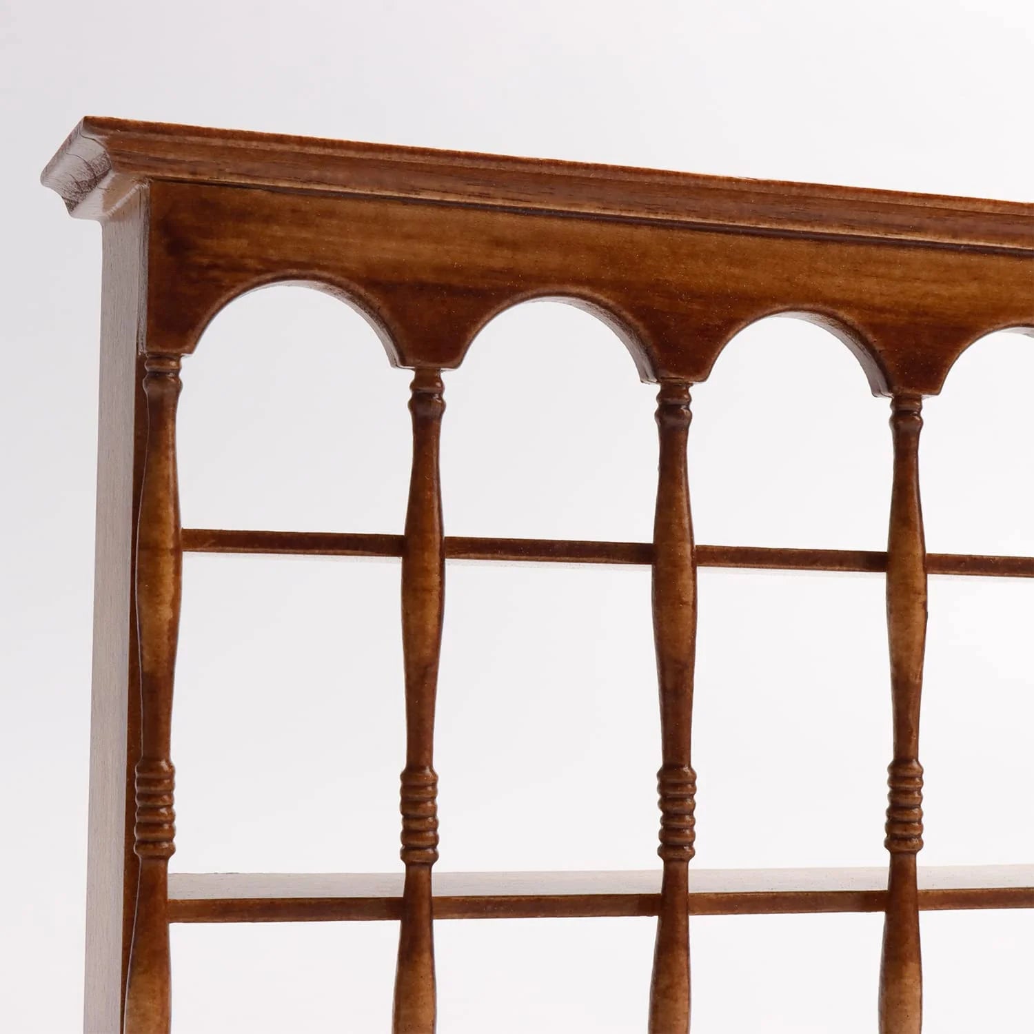 Holzlrgus Miniature Wooden Wall Cabinet 1:6 Scale Storage Shelf Walnut I95893